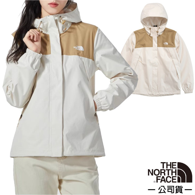 【The North Face】女 3效能 防水透氣防風耐磨連帽外套 (亞洲版型) 全壓膠/5K2X-ROR 米白 N✿30E010